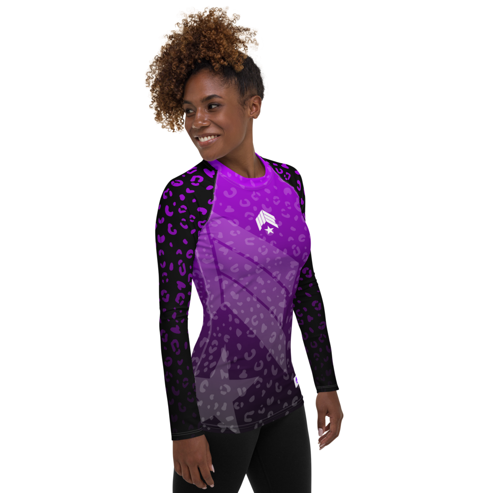 Leopard Purple Belt - Women's Rash Guard