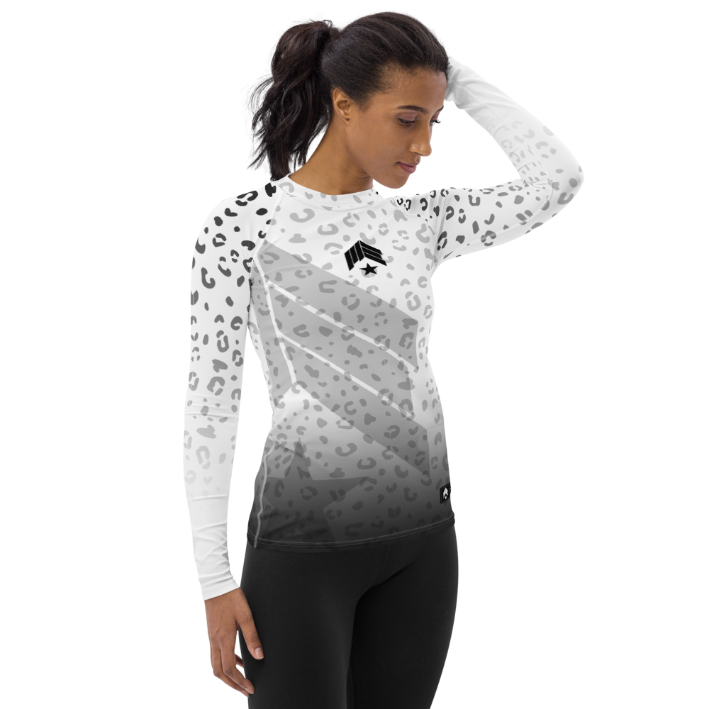 Leopard White Belt - Women's Rash Guard