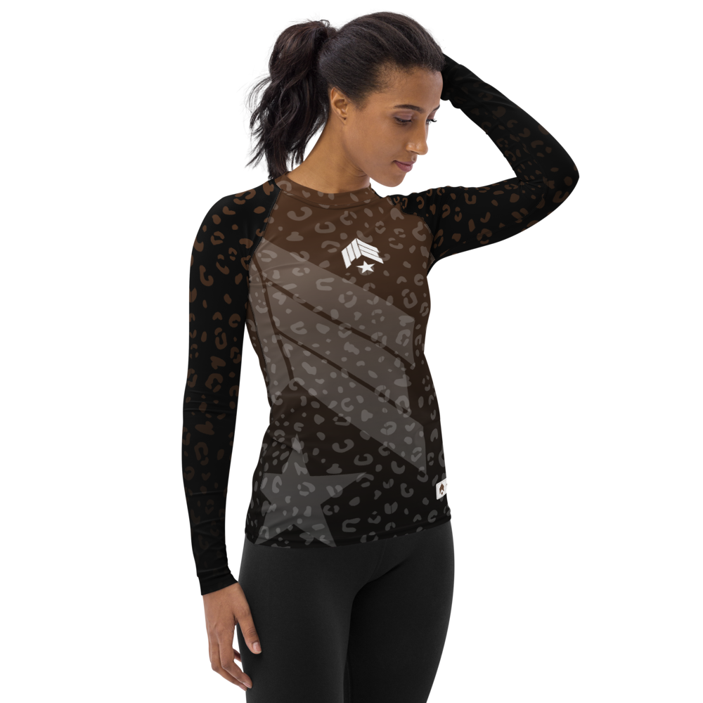 Leopard Brown Belt - Women's Rash Guard