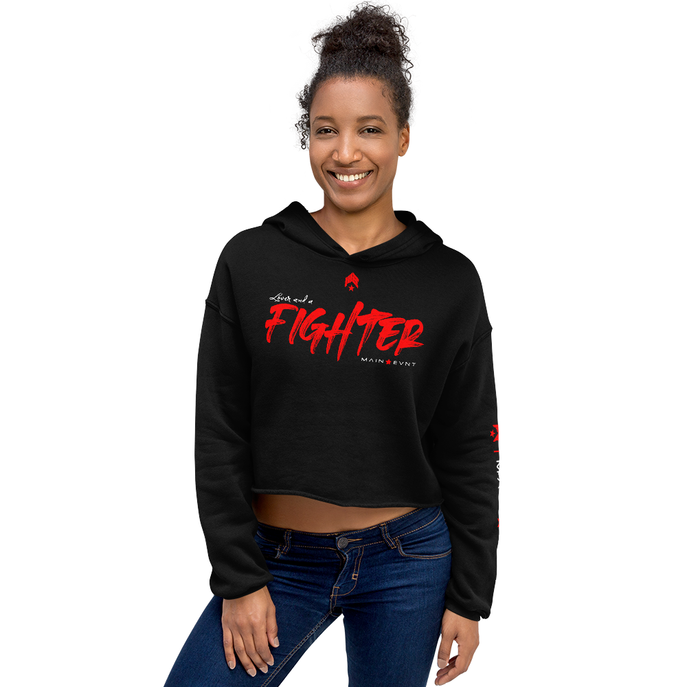MAIN-EVNT "Lover and a Fighter" Crop Hoodie