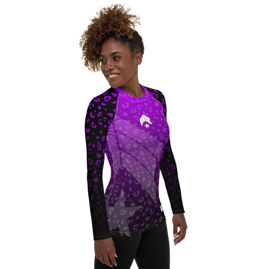 Leopard Purple Belt - Women's Rash Guard