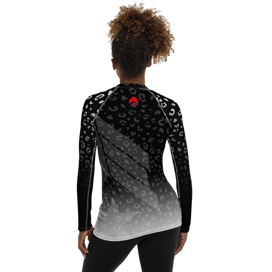 Leopard Black Belt - Women's Rash Guard