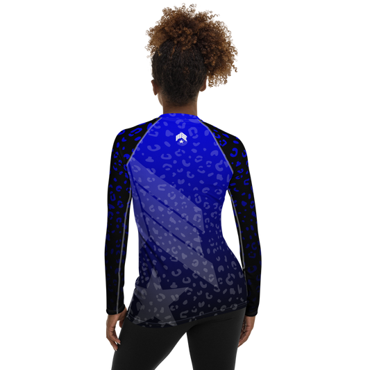 Leopard Blue Belt - Women's Rash Guard