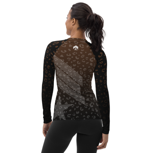 Leopard Brown Belt - Women's Rash Guard