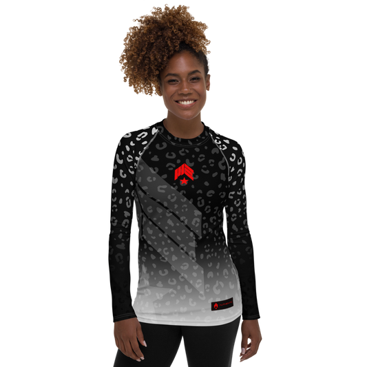 Leopard Black Belt - Women's Rash Guard
