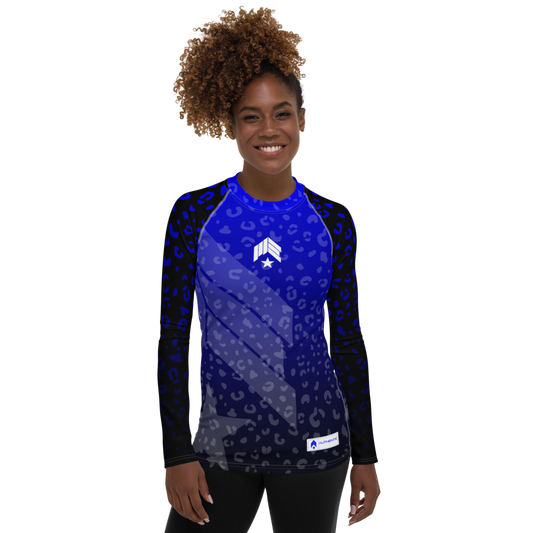 Leopard Blue Belt - Women's Rash Guard