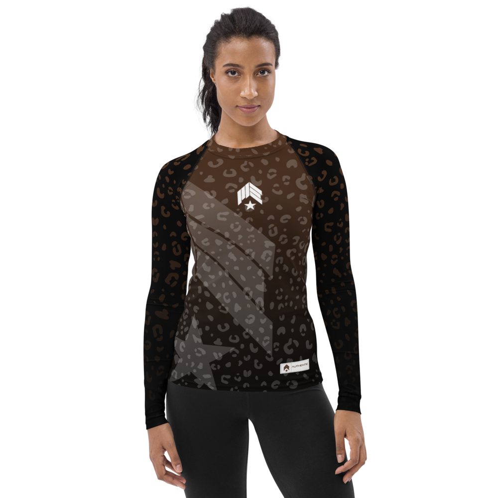 Leopard Brown Belt - Women's Rash Guard