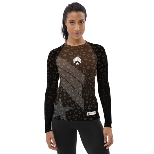 Leopard Brown Belt - Women's Rash Guard