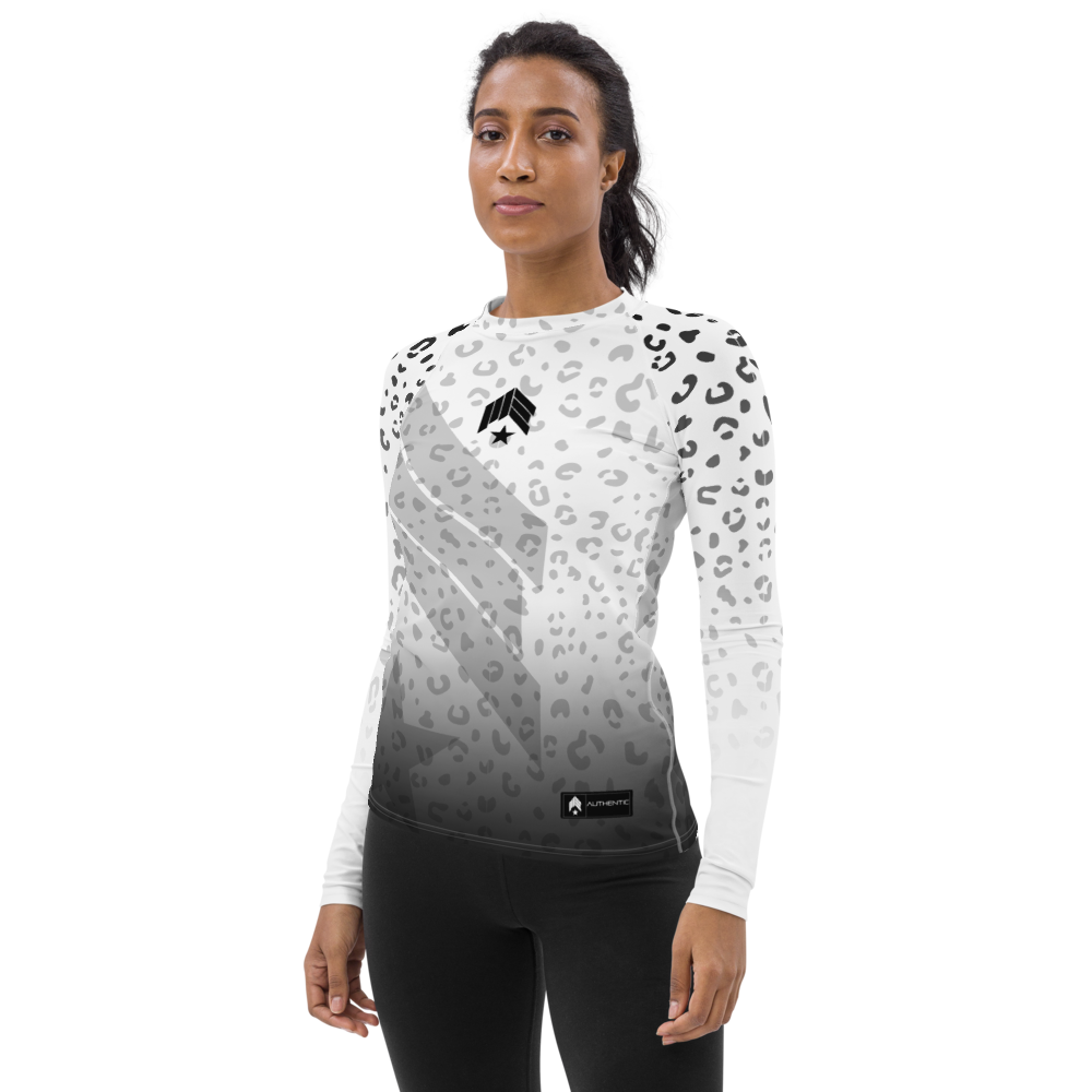 Leopard White Belt - Women's Rash Guard
