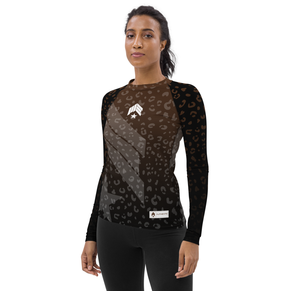 Leopard Brown Belt - Women's Rash Guard